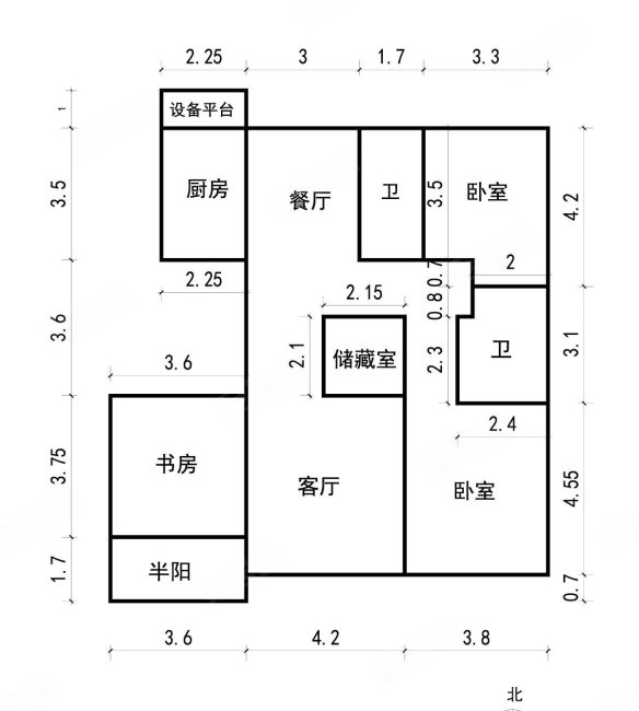 东方润园3室2厅2卫143.85㎡南540万