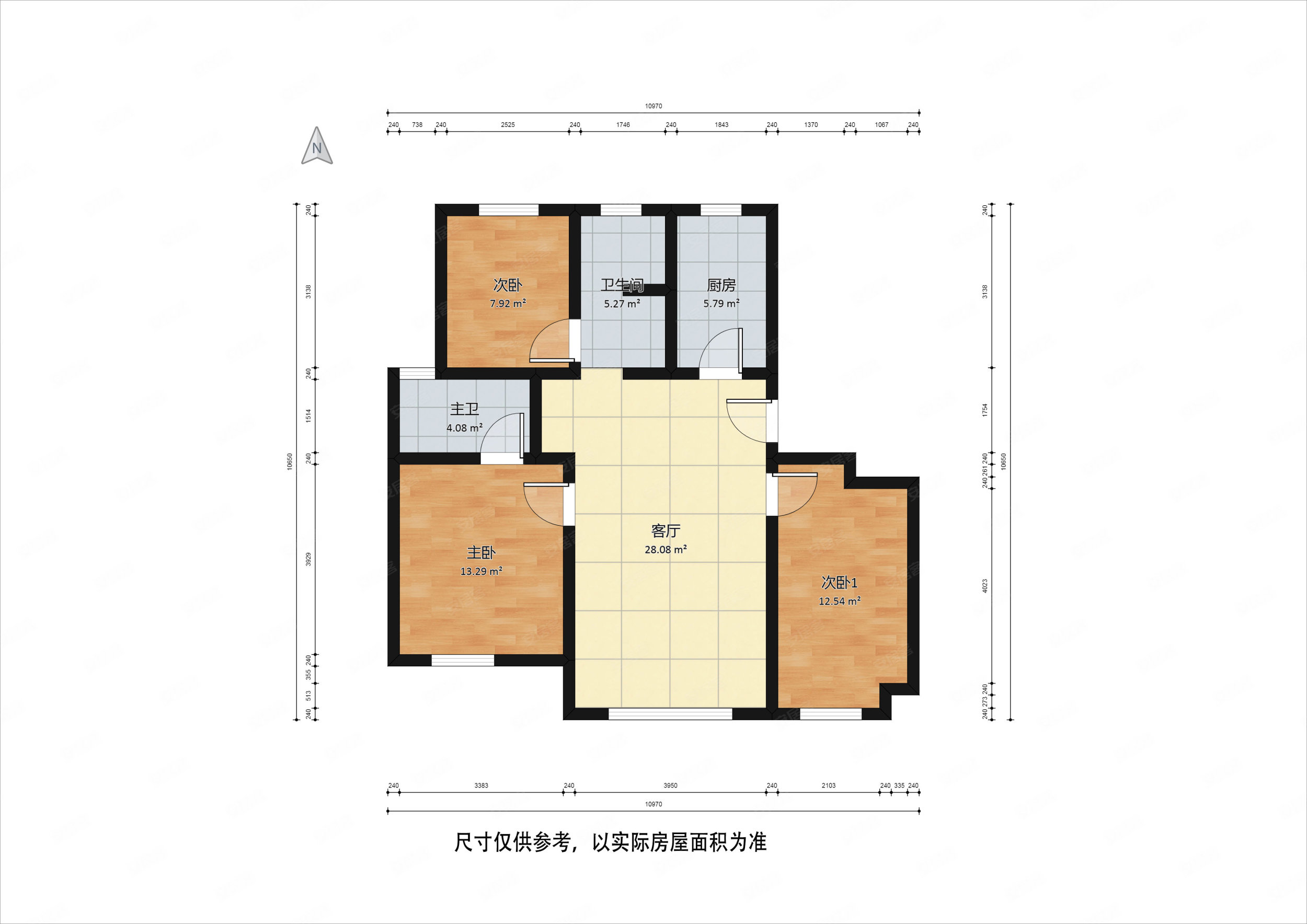 融创东岸名郡3室2厅2卫102.76㎡南北150万