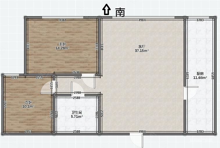 复地紫城2室2厅1卫103㎡南北52万