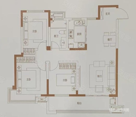 中至信书香雅苑3室2厅1卫118.43㎡南88万