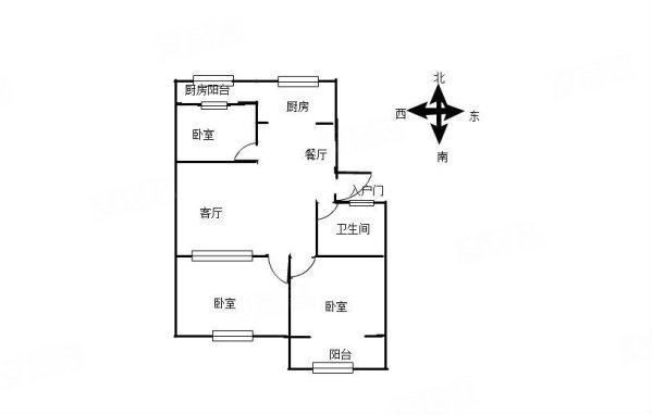 华安龙凤花园3室2厅1卫98㎡南北38万