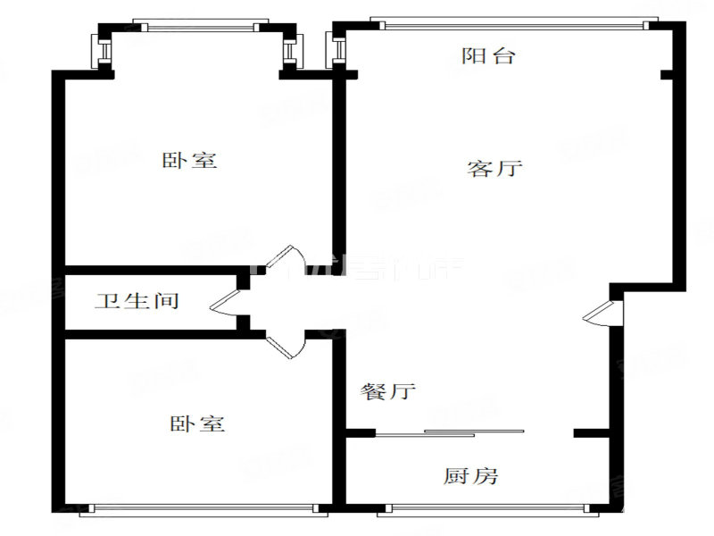 荣江嘉晨2室1厅1卫91㎡南北44万