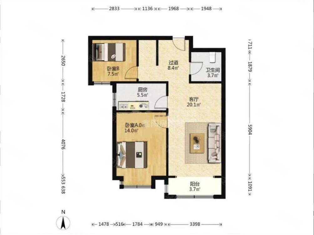 经纬城市绿洲学府华庭 13小 11中 电梯房 采光好