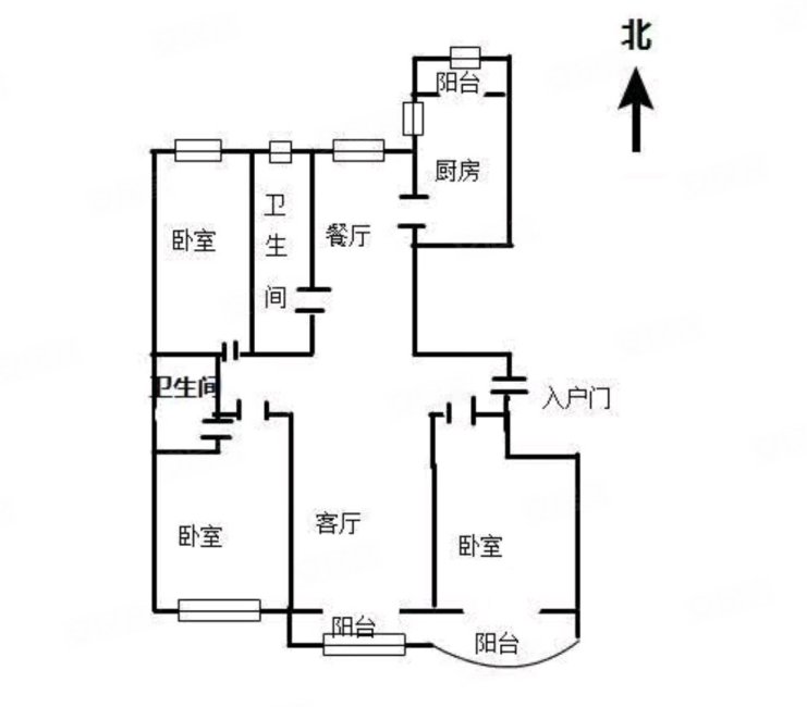 中南世纪城3室2厅1卫143.99㎡南北89万