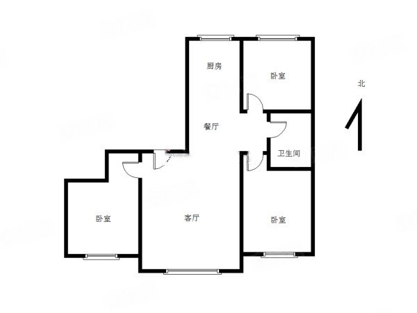 翰林华府3室2厅1卫110.04㎡南北93万