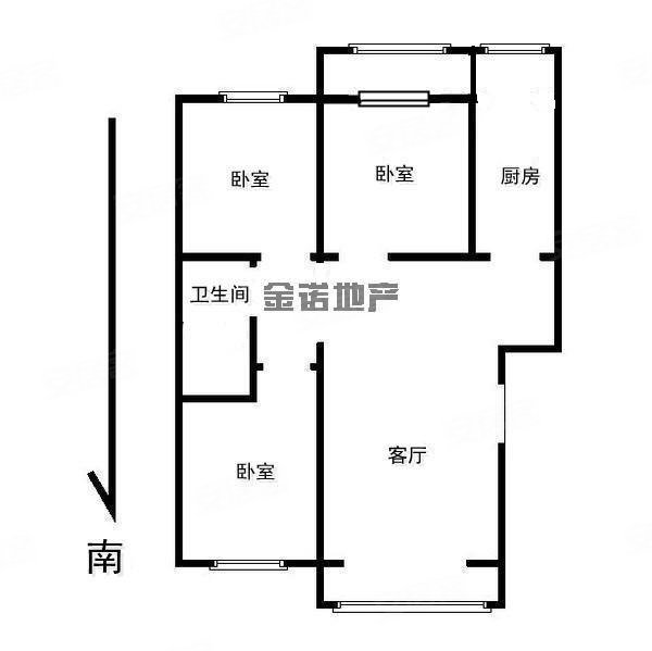 八龙桥雅苑3室1厅1卫106.04㎡南北218万