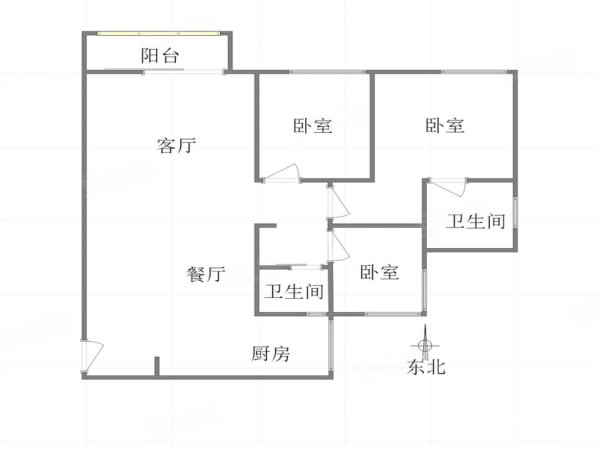 保利花半里玫瑰园3室2厅2卫97.43㎡东北133.9万