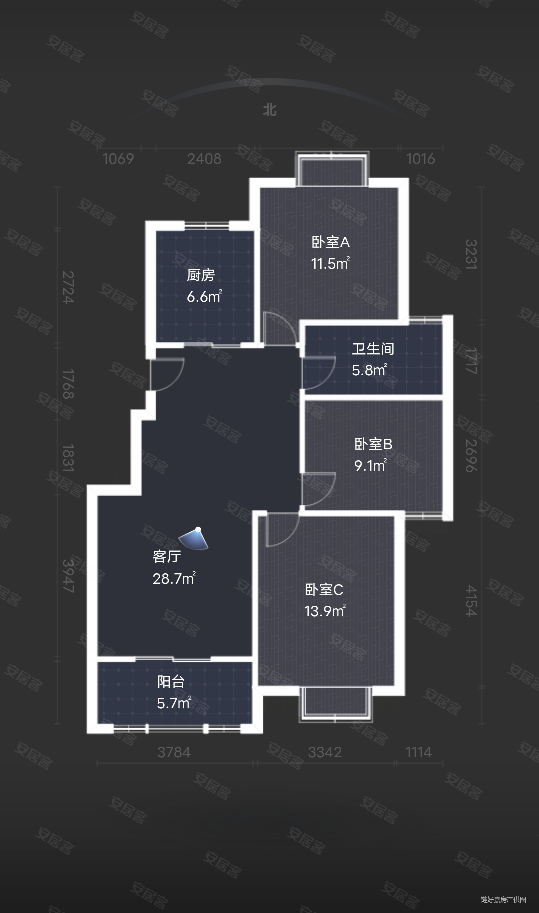 华锦苑3房 近龙湖 中间楼层带电梯 小区环境好,华