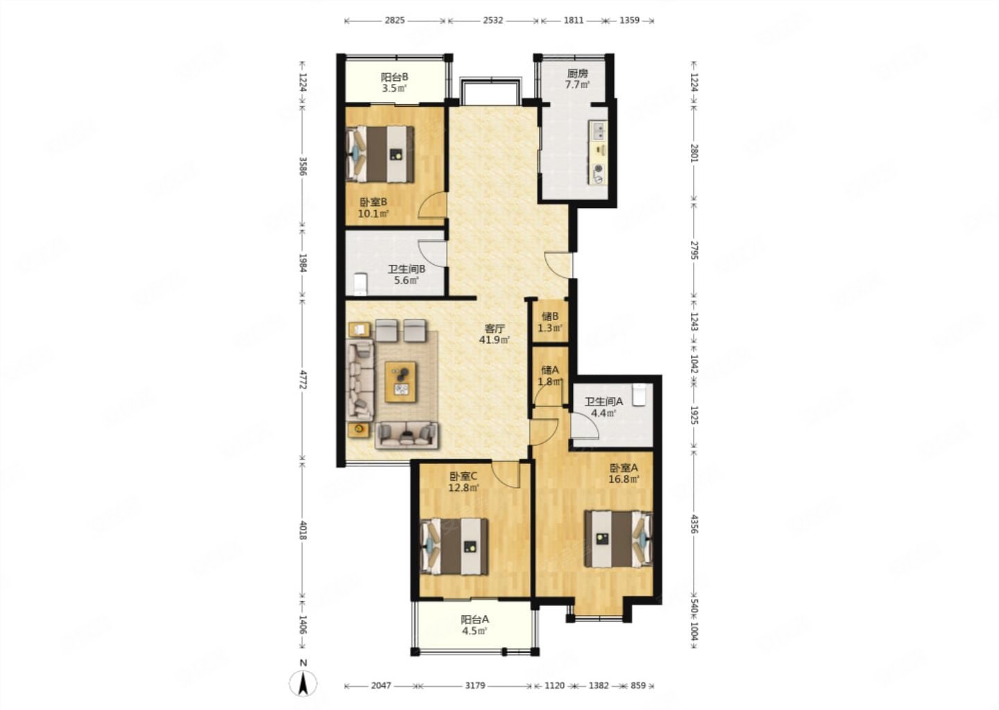 长风商务区丽华苑经典三居室出售