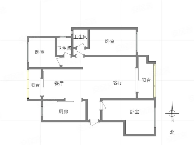 龙湖千山新屿芷岸3室2厅2卫99㎡北85万