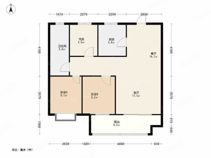 华润江南府(北区)3室2厅1卫89㎡南113万