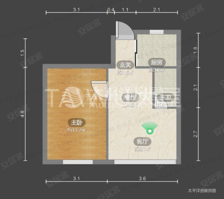 福竹小区1室1厅1卫24㎡南北180万