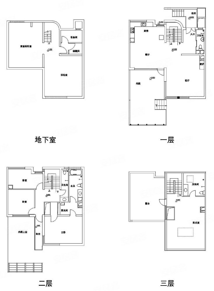 龙山新新小镇5室3厅4卫290.4㎡南北575万