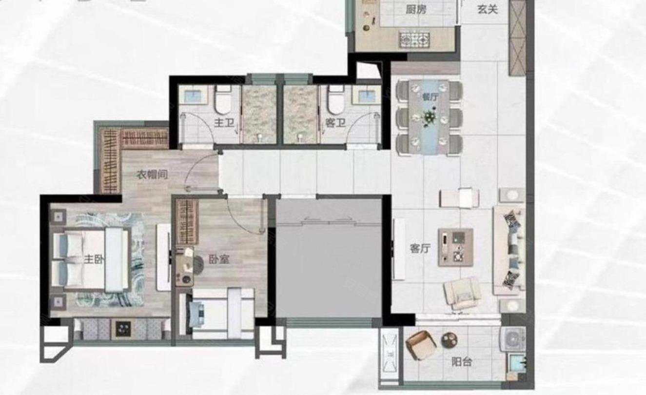 合景天銮 精装修 电梯房 朝南 采光好 周边商圈成熟