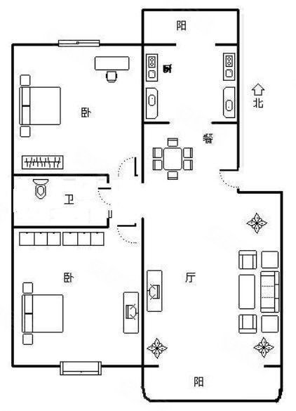 蓬莱公寓2室1厅1卫92.52㎡南北248万