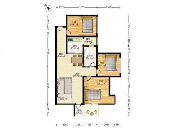 【多图】信义御珑豪园,坂田租房,房源采光好,南北通透,业主诚意出