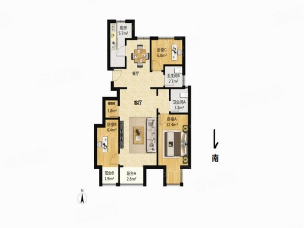 北京海淀西北旺友谊嘉园友谊嘉园 精装三居 软件园 中关村壹号 永丰