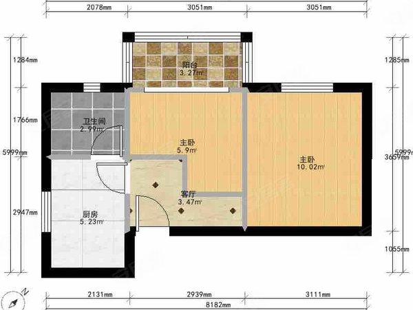 上海静安西藏北路中鸿大厦中兴路地铁站 实拍中鸿大厦 2室1厅1卫 电梯房 50平米出租房源真实图片