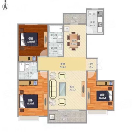 福海公寓3室2厅2卫130㎡东西81.6万