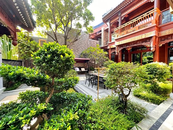 三亚吉阳水三千华皓亚龙府(别墅)亚龙府亚龙湾小王爷四合院 私家庭院