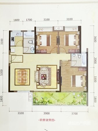 珠光新城御景4室2厅2卫133㎡南北75万