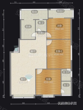 南街老天然气公司家属院3室2厅2卫144.28㎡南北52.8万