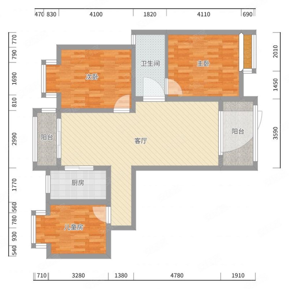 中原世纪苑3室2厅1卫114㎡南北67万