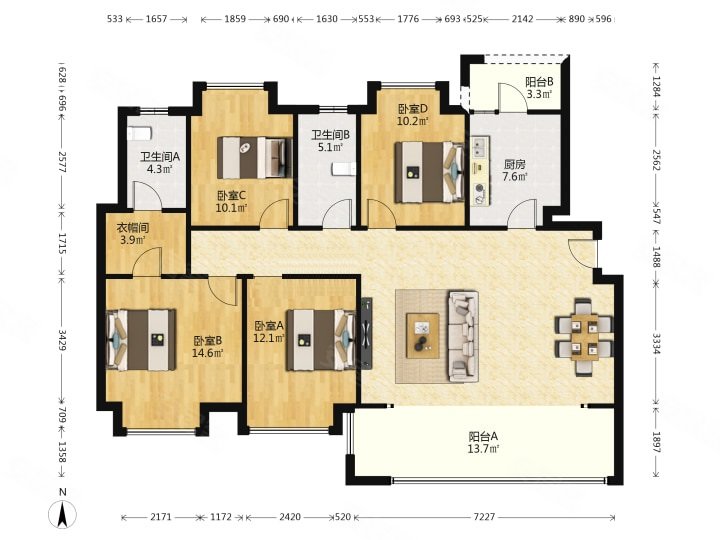 正对中和中小高学笑 临地铁口(200)大套四 仅契税 法拍房,东府花园