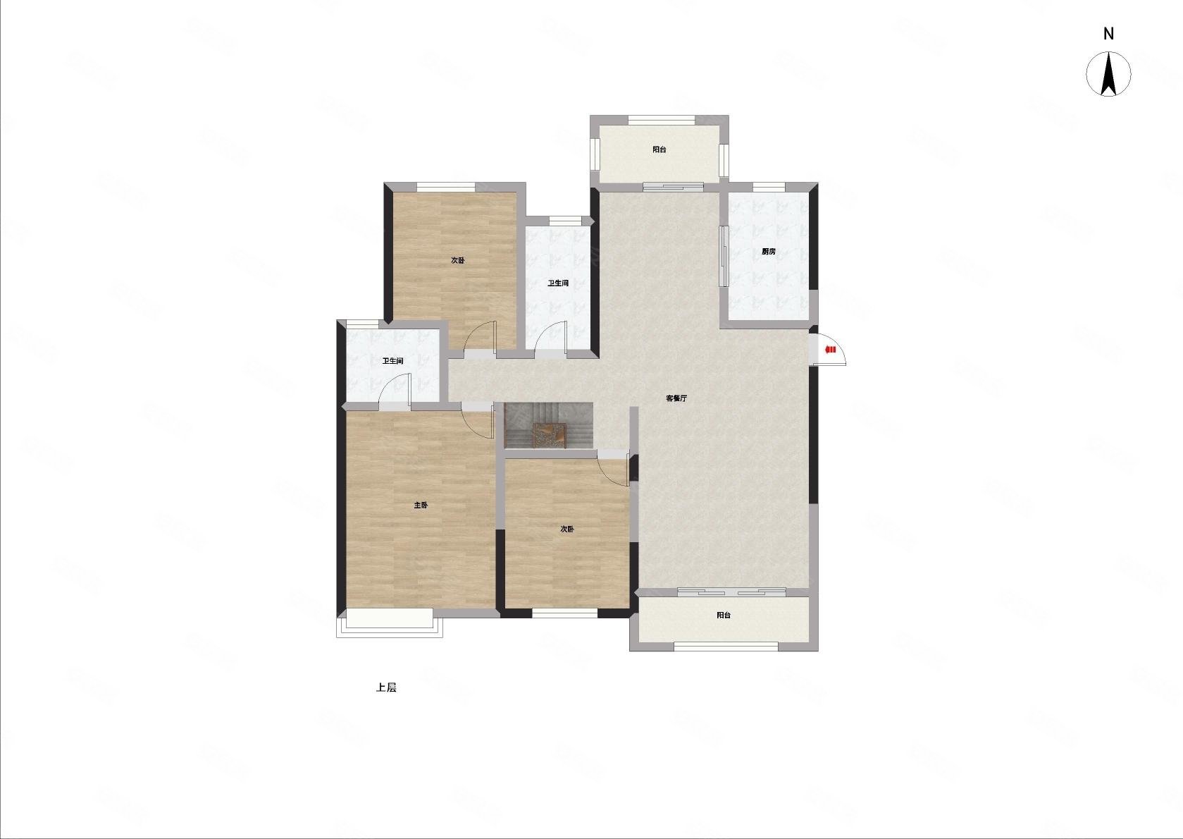 建业花园里3室2厅1卫137㎡南北120万