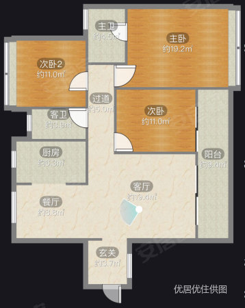 保利凤凰湾C区名门3室2厅2卫121.32㎡南北120万