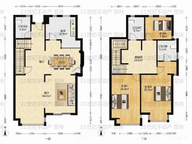 亿豪名邸3室2厅3卫171㎡南北1580万