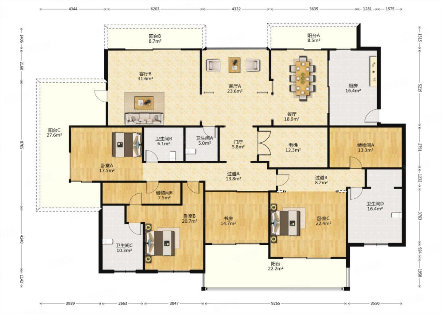 豪宅大平层曲江玫瑰园