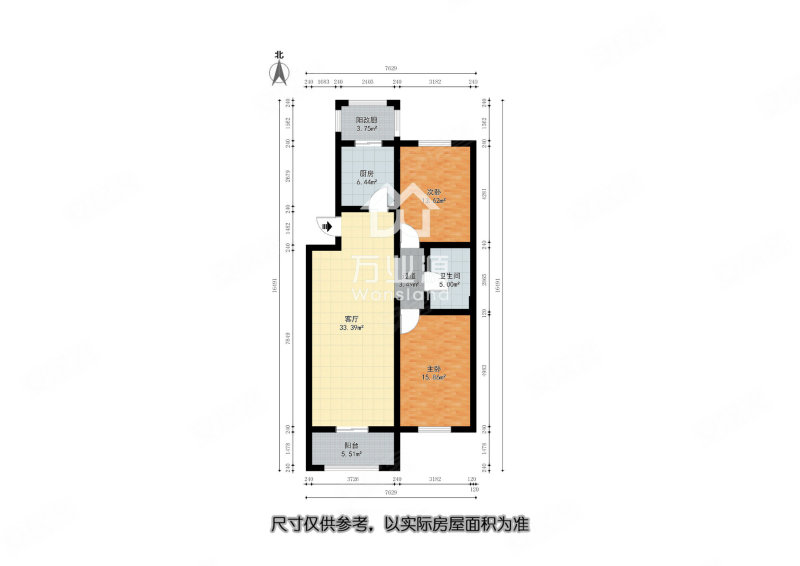 美景园2室1厅1卫109.17㎡南北130万