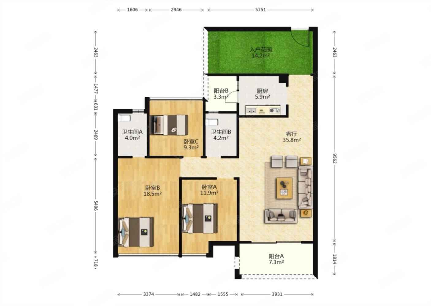 紧靠珠海 佳境康城三期毛坯东南向三房两卫 电梯高层别墅视野