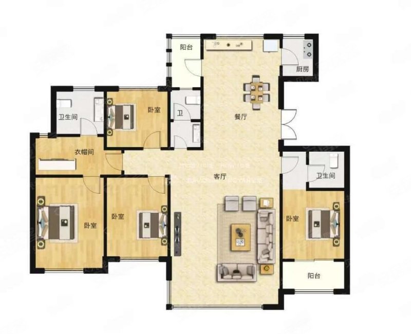 三庆御园224.57平295万4室2厅3卫