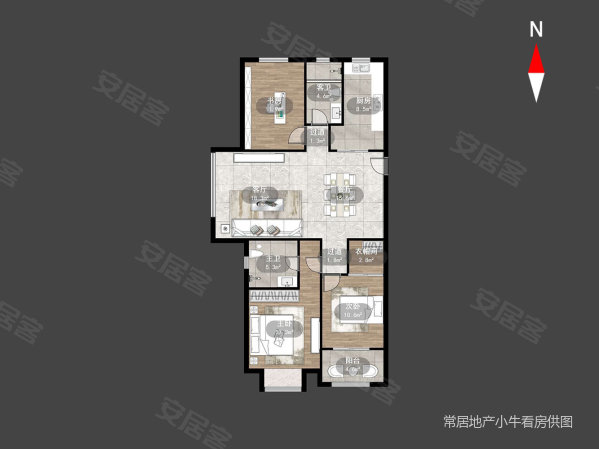 龙湖香醍时光3室2厅2卫126.43㎡南200万