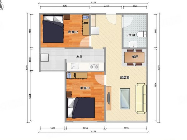 北京海淀西北旺友谊嘉园友谊嘉园 2室1厅1卫 85平 精装修 配套齐全