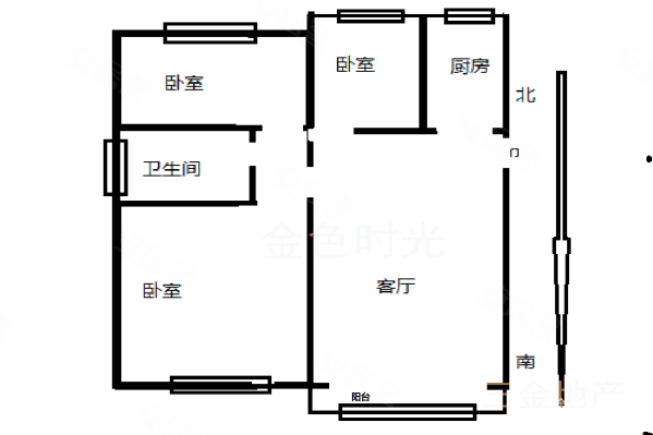 桃源公馆3室2厅1卫98.66㎡南北179万