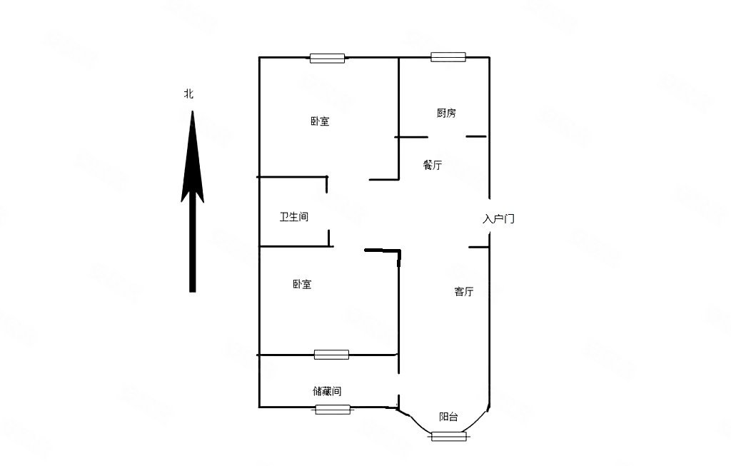 康馨雅苑2室2厅1卫99.2㎡南北196万