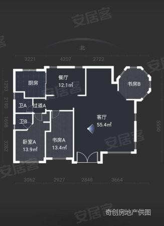 莱茵堡花园(别墅)4室2厅3卫186㎡南北1380万