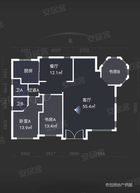 莱茵堡花园(别墅)4室2厅3卫186㎡南北1380万