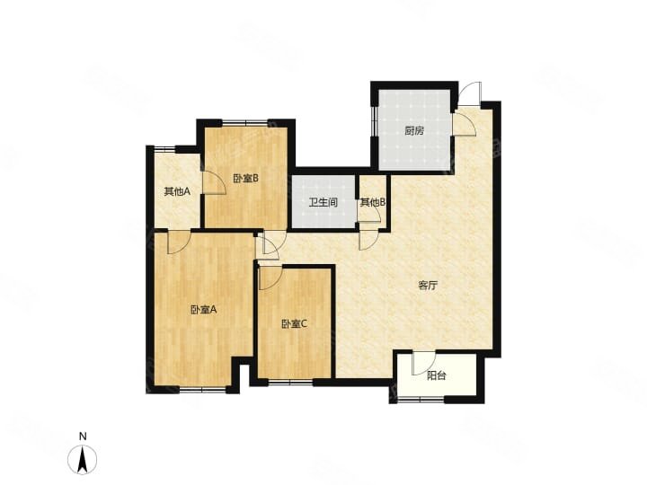 阳光城檀悦 南北通透 有电梯 双卫格局 中间楼层