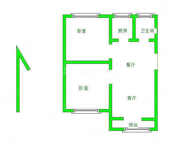 清溪康郡两室两厅全明户型
