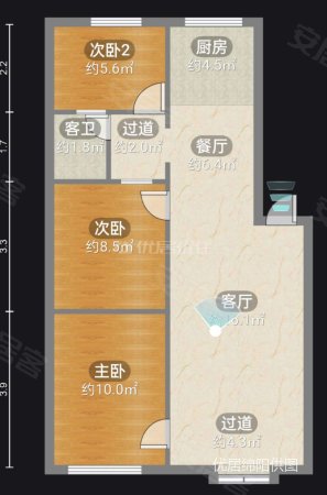 鹏业小区3室2厅1卫74.5㎡南25.6万