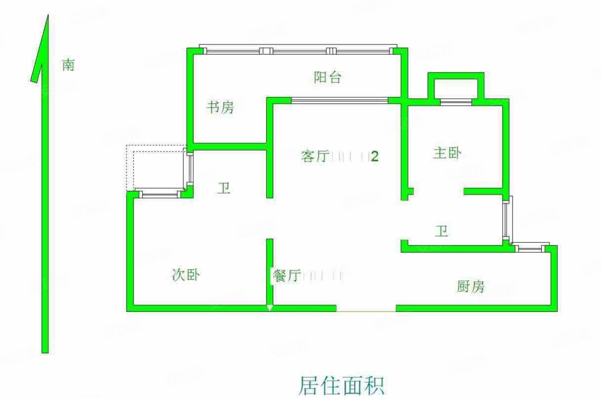 鸿景中央府3室2厅2卫97.76㎡南106万