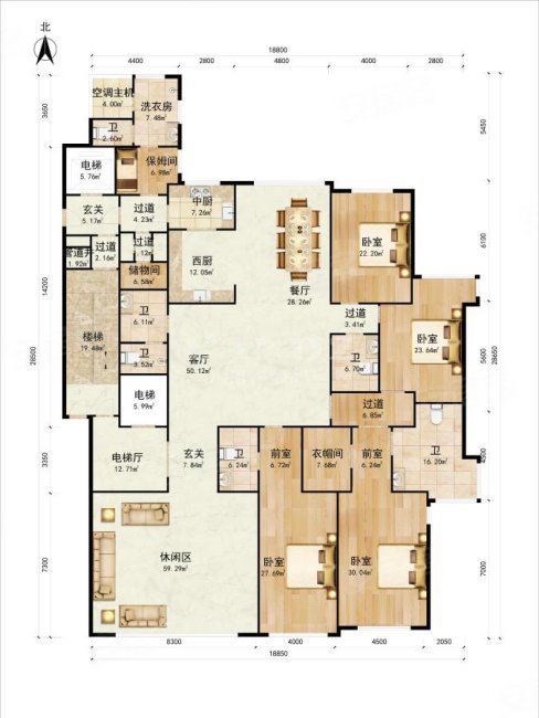 合生霄云路8号4室3厅5卫445.38㎡东6300万