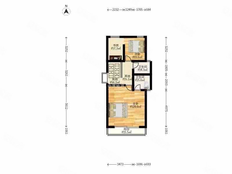 凯旋湾3室2厅2卫92.1㎡南北0万