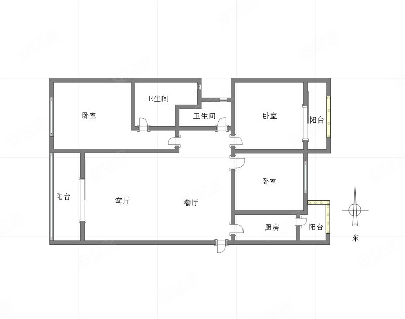 信达斓郡3室2厅2卫98㎡南北134万