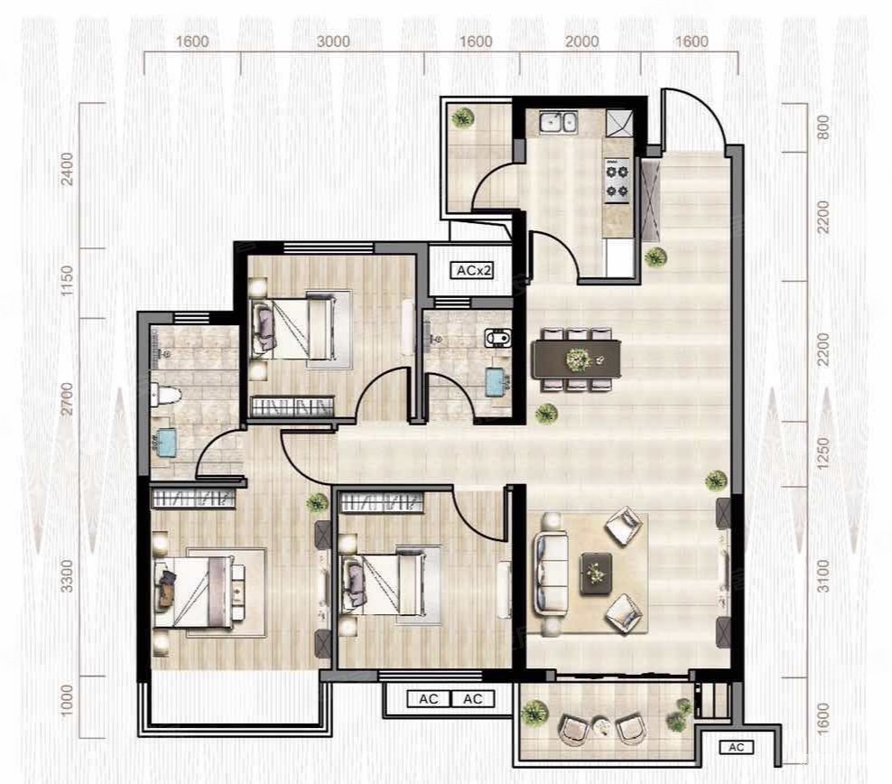 良庆区华润二十四城三房两卫精装修诚意出售