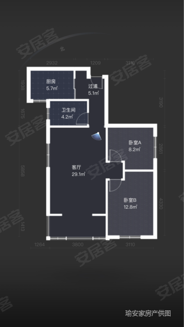 古兴里2室2厅1卫80.28㎡东南375万